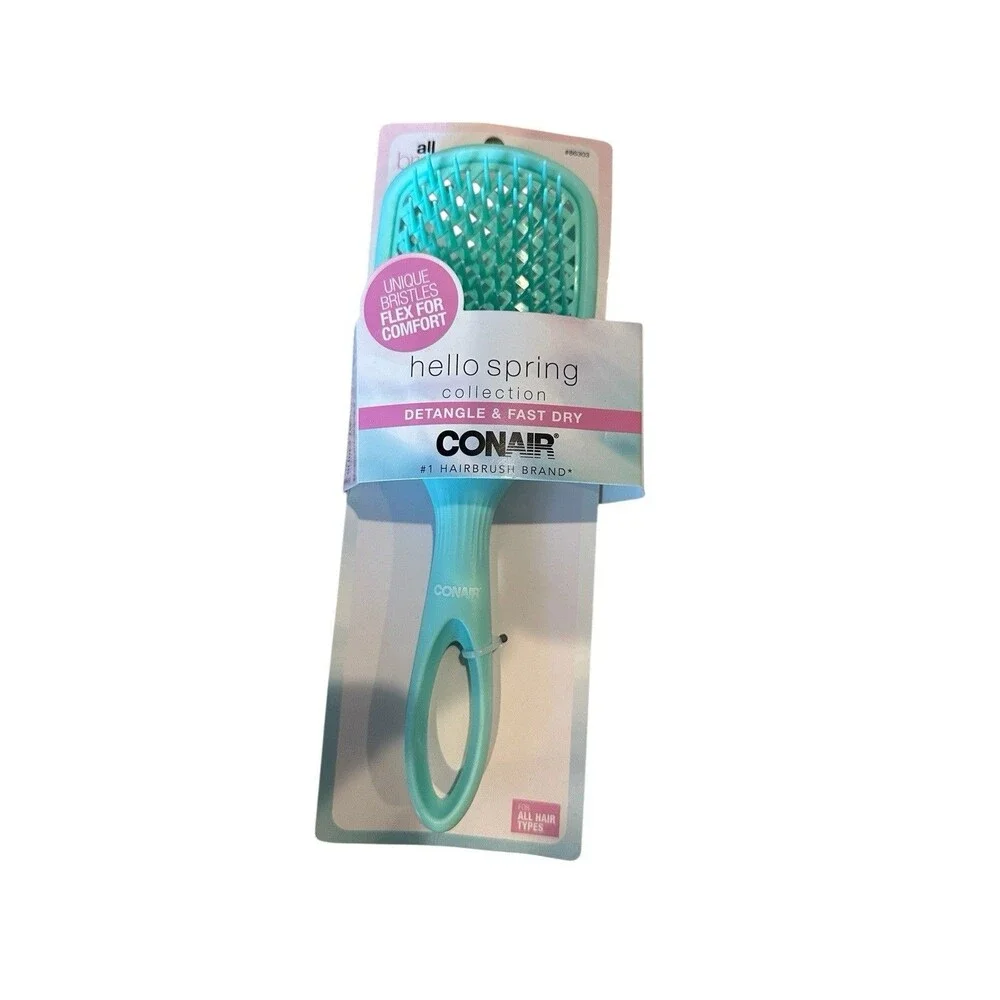 Conair Hello Spring Collection Detangle & Fast Dry Brush Mint Green All Brush